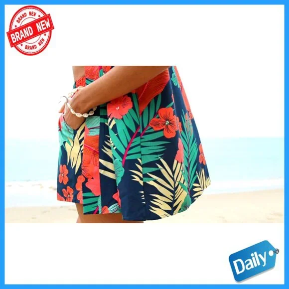 Tropical Print Kimono Set Lightweight Blouse Shorts Summer Beach Coverup - Picture 7 of 7